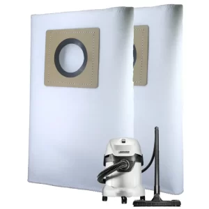 Set of 2 Dust Bags Compatible with Karcher WD3, Tear Resistant, 3-Ply Dust Bags Provides an Advanced Filtration on Micro-Level Compared to 2 Ply Paper Filters