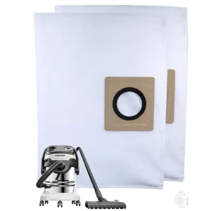 Replacement Filter for KARCHER WD5, Set of 2 Dust Bags, Tear Resistant, 3-Ply Dust Bags Provides an Advanced Filtration on Micro-Level Compared to 2 Ply Paper Filters