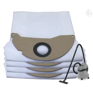 Set of 4 Dust Bags Compatible with Karcher WD2, MV2, Tear Resistant, 3-Ply Dust Bags Provides an Advanced Filtration on Micro-Level Compared to 2 Ply Paper Filters