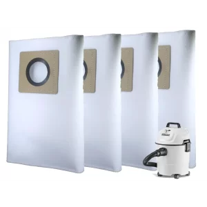 Replacement Filter for KARCHER WD1, Set of 4 Dust Bags, Tear Resistant, 3-Ply Dust Bags Provides an Advanced Filtration on Micro-Level Compared to 2 Ply Paper Filters