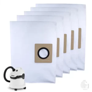 Replacement Filter for KARCHER WD2, Set of 5 Dust Bags, Tear Resistant, 3-Layer Dust Bags Provides an Advanced Filtration on Micro-Level Compared to 2 Ply Paper Filters