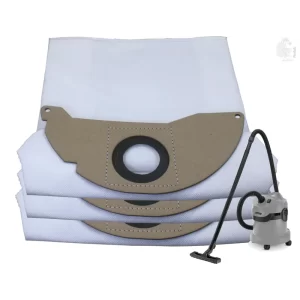 Set of 3 Dust Bags Compatible with Karcher WD2, MV2, Tear Resistant, 3-Ply Dust Bags Provides an Advanced Filtration on Micro-Level Compared to 2 Ply Paper Filters