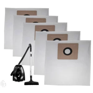 AmazoBasic 1.5 L Vacuum Cleaner Compatible Set of 5 Dust Bags, Tear Resistant, 3-Ply Dust Bags Provides an Advanced Filtration on Micro-Level Compared to 2 Ply Paper Filters