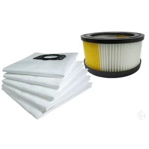 1 Nano Coated Cartridge Filter And 5 Fleece Filter Bags Compatible With Karcher WD 4 and WD 5, Imported